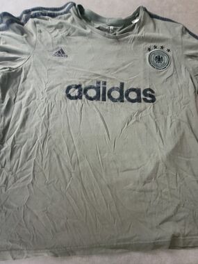 adidas Men’s Olive Green Short-Sleeve Logo Tee Germany Soccer Football